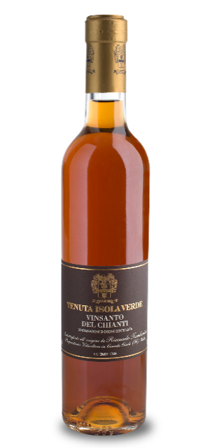 bottiglia di vino dolce vinsanto del Chianti - Tenuta Isola Verde - Cerreto Guidi - Firenze - Toscana